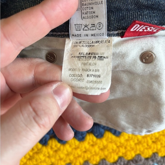 Diesel Blue Slim Straight Jeans with Vintage Fading - Picture 6 of 10